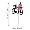24 Pack Baby Shower Halloween Cupcake Topper Glitter Happy Boo Day Ghost Cupcake Pick Baby Shower Birthday Happy Halloween Party Cupcake Decoration Supplies Black Pink view 2