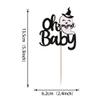 24 Pack Baby Shower Halloween Cupcake Topper Glitter Happy Boo Day Ghost Cupcake Pick Baby Shower Birthday Happy Halloween Party Cupcake Decoration Supplies Black White view 2