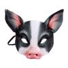 Pig Head Mask Cosplay Costume Masquerade Halloween Half Face Horror Fancy Party Props (Black) view 1
