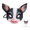 Pig Head Mask Cosplay Costume Masquerade Halloween Half Face Horror Fancy Party Props (Black) view 2