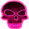 JIAXING Halloween Mask, LED Light Up Mask Scary Skull Mask for Halloween Festival Cosplay Masquerade Carnival Party (Pink) view 2