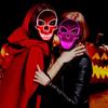 JIAXING Halloween Mask, LED Light Up Mask Scary Skull Mask for Halloween Festival Cosplay Masquerade Carnival Party (Pink) view 3