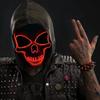 JIAXING Halloween Mask, LED Light Up Mask Scary Skull Mask for Halloween Festival Cosplay Masquerade Carnival Party (Red) view 3