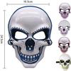 JIAXING Halloween Mask, LED Light Up Mask Scary Skull Mask for Halloween Festival Cosplay Masquerade Carnival Party (Ice Blue powder) view 4