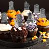 Whaline 37Pcs Halloween Cupcake Toppers Zombie Hand Tombstone Graveyard Cake Toppers Scary Halloween Toothpick Flags Table Centerpiece for Birthday Party Supplies Dessert Decorations view 3