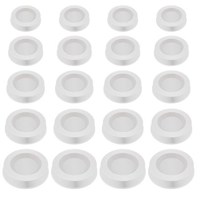 BLMHTWO 20 PCS Piggy Bank Plugs or Stoppers,Piggy Bank Stoppers Rubber Plugs 5 Sizes Round for Money Saving Box(White)