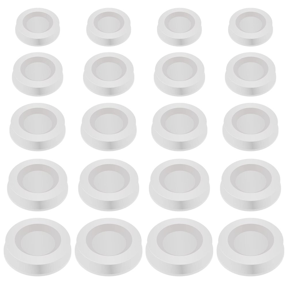 BLMHTWO 20 PCS Piggy Bank Plugs or Stoppers,Piggy Bank Stoppers Rubber Plugs 5 Sizes Round for Money Saving Box(White)
