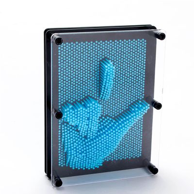 3D Pin Art Sensory Toy Needles Intellectual Fun Toy Plastic Pin Art Palm Board Large (LightBlue-6 x 8 Inches)