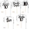 30PCS 10th Birthday Cupcake Toppers Glitter Hello 10 Double Digits Cupcake Picks Sweet 10 Ten Cake Decoration for 10th Birthday Anniversary Party Decorations Supplies Black view 2