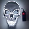 JIAXING Halloween Mask, LED Light Up Mask Scary Skull Mask for Halloween Festival Cosplay Masquerade Carnival Party (White) view 3