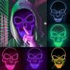 JIAXING Halloween Mask, LED Light Up Mask Scary Skull Mask for Halloween Festival Cosplay Masquerade Carnival Party (Purple) view 1
