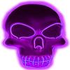 JIAXING Halloween Mask, LED Light Up Mask Scary Skull Mask for Halloween Festival Cosplay Masquerade Carnival Party (Purple) view 2