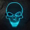 JIAXING Halloween Mask, LED Light Up Mask Scary Skull Mask for Halloween Festival Cosplay Masquerade Carnival Party (Ice blue) view 2