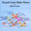 Manmel 50 Pcs Foam Gliders Planes Toys for Kids, Paper Airplane, Party Favors Goodie Bag Stuffers, Outdoor Flying Toys, Bulk for Classroom Prizes Boys and Girls view 2