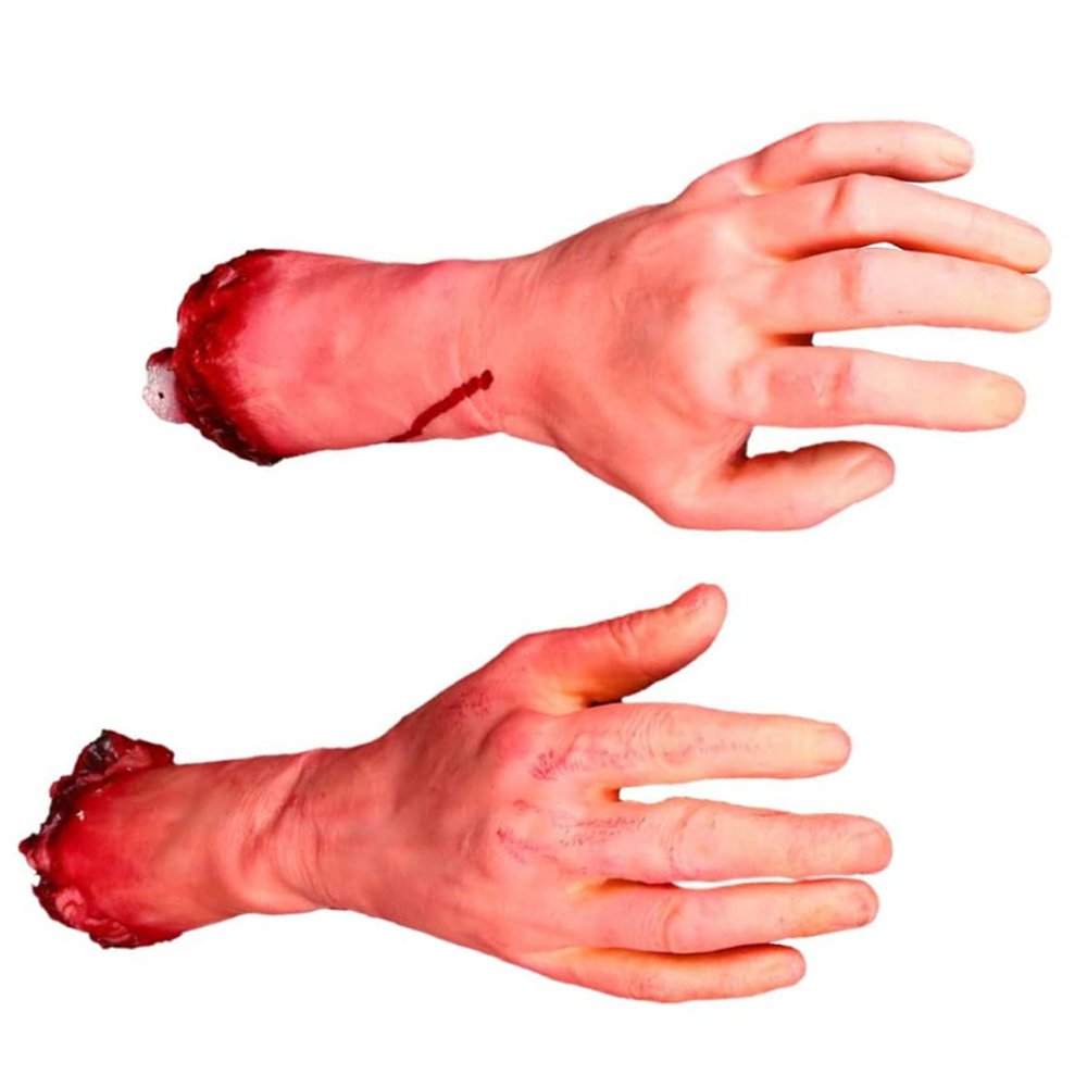 CurcKua Halloween Broken Arm Scary Body Parts for Halloween Party Realistic Latex Gory 35cm Hand Trickery Toy.