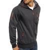 Maiyifu-GJ Fleece Hoodies for Men Long Sleeve Full Zip Up Sports Sweatshirt Lightweight Slim Fit Hoodie with Zip Pockets (Grey,Small) view 2