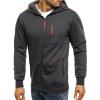 Maiyifu-GJ Fleece Hoodies for Men Long Sleeve Full Zip Up Sports Sweatshirt Lightweight Slim Fit Hoodie with Zip Pockets (Grey,Small) view 3