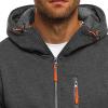 Maiyifu-GJ Fleece Hoodies for Men Long Sleeve Full Zip Up Sports Sweatshirt Lightweight Slim Fit Hoodie with Zip Pockets (Grey,Small) view 4