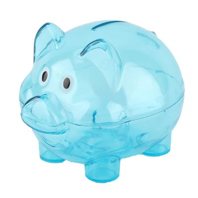 Cute Creative Piggy Money Bank Coin Bank Cartoon Pig Shape Money Box Plastic Home Decoration Best Christmas Birthday Gifts for Kids Boys Girls(Blue)
