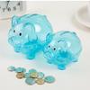 Cute Creative Piggy Money Bank Coin Bank Cartoon Pig Shape Money Box Plastic Home Decoration Best Christmas Birthday Gifts for Kids Boys Girls(Blue) view 3