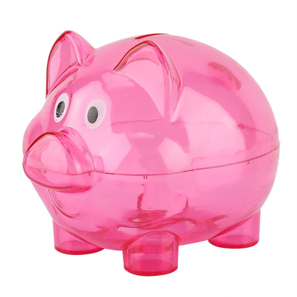 Cute Creative Piggy Money Bank Coin Bank Cartoon Pig Shape Money Box Plastic Home Decoration Best Christmas Birthday Gifts for Kids Boys Girls(Rose)