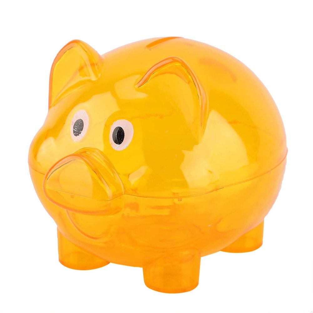Cute Creative Piggy Money Bank Coin Bank Cartoon Pig Shape Money Box Plastic Home Decoration Best Christmas Birthday Gifts for Kids Boys Girls(Orange)