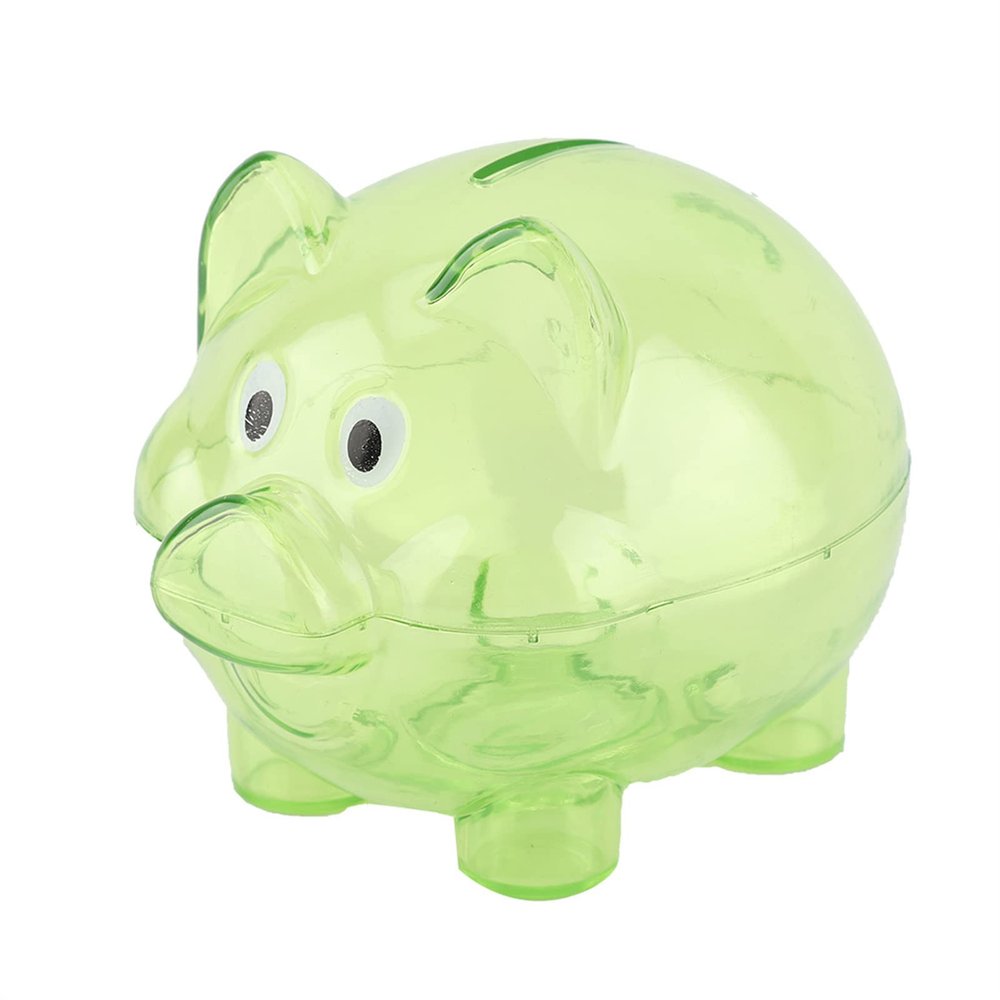 Cute Creative Piggy Money Bank Coin Bank Cartoon Pig Shape Money Box Plastic Home Decoration Best Christmas Birthday Gifts for Kids Boys Girls(Green)