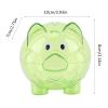 Cute Creative Piggy Money Bank Coin Bank Cartoon Pig Shape Money Box Plastic Home Decoration Best Christmas Birthday Gifts for Kids Boys Girls(Green) view 4