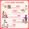 QDRAGON 5 in 1 Walker for Baby Girl, Baby Push Walkers, Assemble as Scooter/Motorbike/Activity Center/Detachable Panel, Walking Toys for Infants 6-12 Months, Red view 2