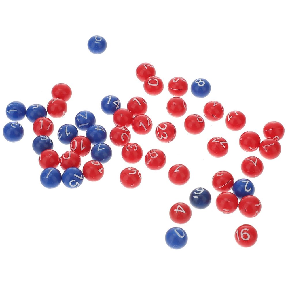 49Pieces 1 to 49 Numbered Plastic Replacement Bingo Balls Raffle Balls, for Bingo Nights, Raffles, and More,Lost Bingo Ball Replacements (Red+Blue)