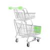 Toddmomy Miniature Shopping Cart Mini Metal Shopping Cart Mini Supermarket Handcart Double Layer Supermarket Shopping Cart Toy for Home Desktop Decor?Green? view 1
