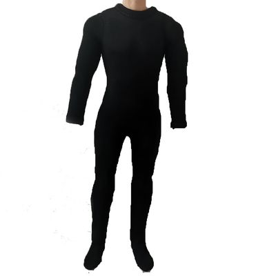 1/6 Scale Male Figure Clothes Long Sleeved Bodysuit Undercoat Jumpsuit Cloth for 12'' Action Figure Doll Clothes (Black)