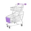 Miniature Shopping Cart Mini Metal Shopping Cart Mini Supermarket Handcart Double Layer Supermarket Shopping Cart Toy for Home Desktop DecorPurple view 1