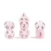 FanRoll 16mm Gemstone Stone Poly DND Dice Set: Rose Quartz, Role Playing Game Dice for Dungeons and Dragons view 1