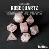 FanRoll 16mm Gemstone Stone Poly DND Dice Set: Rose Quartz, Role Playing Game Dice for Dungeons and Dragons view 2