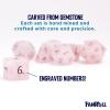 FanRoll 16mm Gemstone Stone Poly DND Dice Set: Rose Quartz, Role Playing Game Dice for Dungeons and Dragons view 3