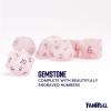 FanRoll 16mm Gemstone Stone Poly DND Dice Set: Rose Quartz, Role Playing Game Dice for Dungeons and Dragons view 4