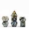 FanRoll 16mm Gemstone Stone Poly DND Dice Set: Labradorite, Role Playing Game Dice for Dungeons and Dragons view 1