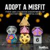 FanRoll Mystery Misfit Metals: Bag of 7 Assorted Polyhedral 16mm Metal Dice view 2