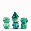 FanRoll 16mm Stone Poly DND Dice Set: Engraved Imperial Stone: Green, Role Playing Game Dice for Dungeons and Dragons view 1