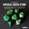 FanRoll 16mm Stone Poly DND Dice Set: Engraved Imperial Stone: Green, Role Playing Game Dice for Dungeons and Dragons view 2