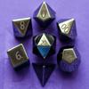 FanRoll 16mm Stone Poly DND Dice Set: Engraved Hematite, Role Playing Game Dice for Dungeons and Dragons view 1