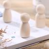 40pcs Wooden Peg Doll Wood Peg Figures Unfinished Miniature Wooden People Figurines for DIY Painting Party Favors view 2