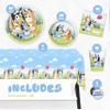 Unique Bluey Birthday Party Supplies and Decorations - Bluey Tablecover, Plates, Cups, Napkins, Button view 2