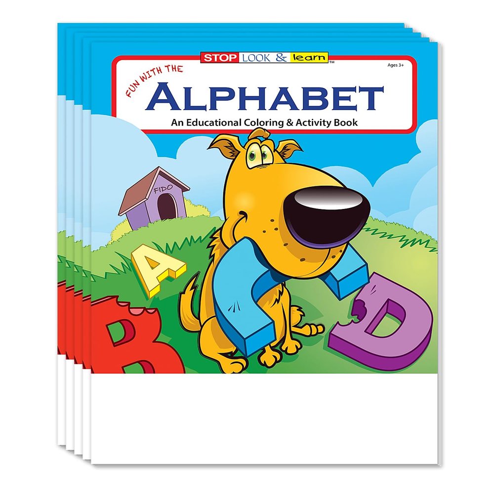 ZOCO Alphabet Coloring Books for Kids (50 Bulk Pack, Without Crayons) Preschool & Kindergarten Learning Activities ABC Letters, Puzzles, and Games Educational Classroom Supplies
