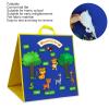 LBEC Felt Teaching Board, Multipurpose Felt Flannel Board for Toddlers for Home Blue Black view 3