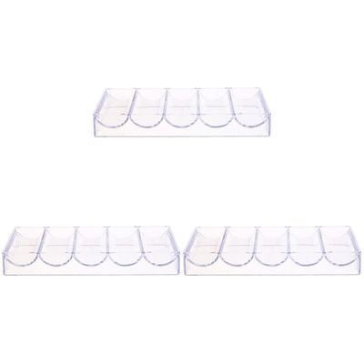 Zerodeko 3pcs Transparent Poker Chip Rack Capacity Storage Organizer for Chips Five Design for Easy Classification and Travel-Friendly Use