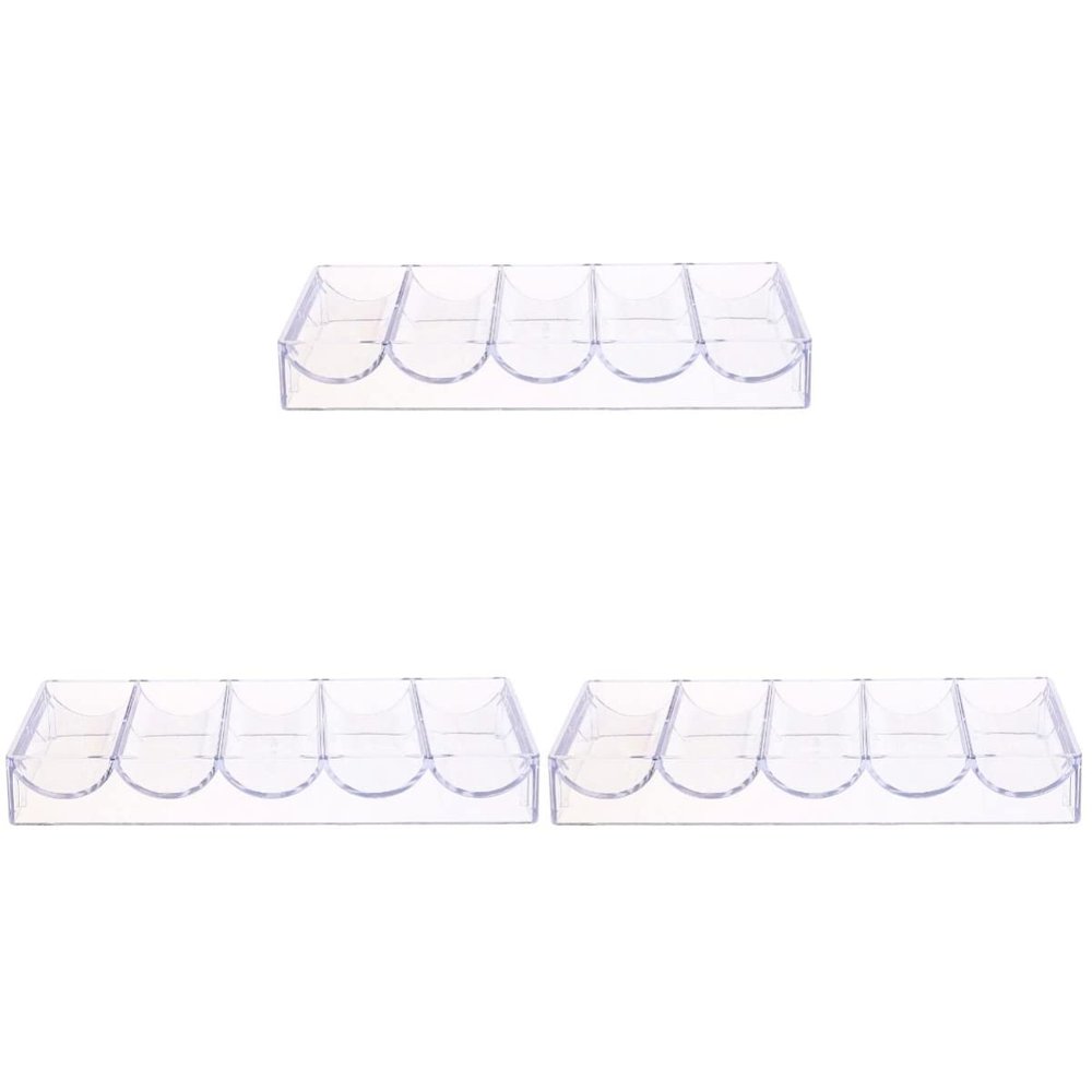 Zerodeko 3pcs Transparent Poker Chip Rack Capacity Storage Organizer for Chips Five Design for Easy Classification and Travel-Friendly Use