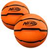 Nerf Mini Foam Basketballs - Indoor + Outdoor Foam Balls - 5" Inch Basketballs for Mini + Over The Door Hoops - 2 Balls Included - Orange view 1