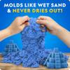 National Geographic Moon Sand - 24 Lb. Bulk Play Sand Kit with 6 Castle Molds (Blue) - A Fun No Mess Sensory Activity, Kids Fake Sand Play Set, Sensory Bin Filler view 3